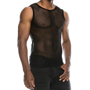 Sexy Style Male Casual Knitted Hollow Mesh Quick Dry Breathable Sleeveless Tank Top - Product Image 6