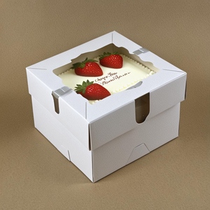 Cajas <span class=keywords><strong>para</strong></span> Pasteles Cuadradas de Cartón Corrugado Resistente, Tamaño Personalizado, con Forro de Esponja, Materiales Reciclados, <span class=keywords><strong>Ventanas</strong></span> Transparentes y Cierre Magnético - Product Image 3