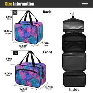 Flowers Patterns Zipper Portable <b>Large</b> Capacity Travel Hanging Organizer Water-resistant Makeup <b>Cosmetic</b> <b>Bag</b> for Adult - Product Image 3