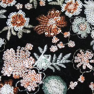 Sang Trọng Mềm Nhung Với Sequins Thanh Lịch Cao Quý Thêu Hàn Quốc Ren Vải Cơ Sở Căng Ra Cho Phụ Nữ Ăn Mặc Cho Cô Gái - Product Image 3