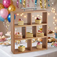 Supports de buffet en bois OKEY, rehausseurs et présentoirs de buffet, support pour le thé de l'après-midi, présentoir alimentaire pour buffet