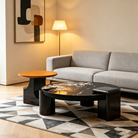 Ensemble de tables basses en bois de style italien moderne et luxueux pour salon, table centrale pour canapé, table à thé, décoration de la maison