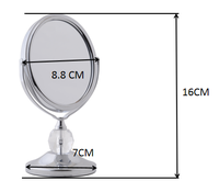 Miroir de maquillage ovale double face professionnel de 3 pouces, grossissement 3X, avec cadre en métal, finition en verre, OEM ODM personnalisé