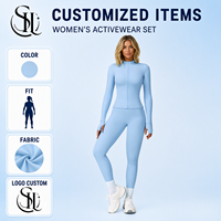 Nouvelle veste de sport pour femme à manches longues avec fermeture éclair, haute élasticité, respirante, séchage rapide, ensemble de tenue de course, de fitness et de yoga