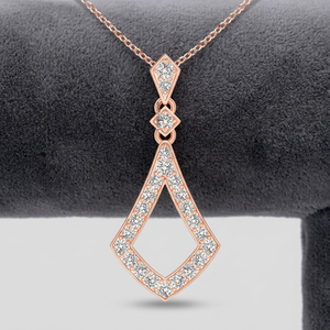 Pendentif Goutte en Diamant de Laboratoire Forme Cerf-volant Géométrique pour Femme, Or 10K 14K 18K, Argent 925 935, Cadeau de Mariage, Bijoux Fins Modernes - Product Image 1