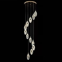 Lustre moderne pour escalier, luminaires suspendus, villa, hôtel, escalier d'ingénierie, lustre LED