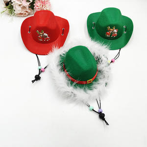 Chapéu de Cão Estilo Cowboy Ocidental em Tecido Não Tecido Ecológico para Proteção Solar de Animais de Estimação no Inverno e Natal - Product Image 3