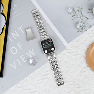 Nouveau bracelet de montre en métal de remplacement de luxe haut de gamme pour <span class=keywords><strong>Apple</strong></span> IWatch Series 9 8 <span class=keywords><strong>7</strong></span> 6 5 4 3 2 1 Bracelet en <span class=keywords><strong>aluminium</strong></span> Bracelets - Product Image 5