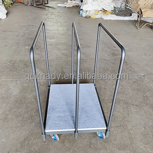 Chariot de transport robuste en acier 500 kg à plateforme ouverte avec rails moquettés, chariot à matelas, roulettes portables de 5 pouces pour outils - Product Image 4