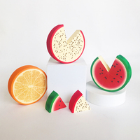 Éponge de maquillage bouffante de pastèque orange Dragon fruit 6 pièces nouvel arrivage