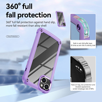 Pour iPhone 17 16 15 14 13 Plus Pro Max pour Samsung S26 A15 Coque de téléphone anti-chute Cadre d'objectif en alliage PC TPU Couverture arrière hybride