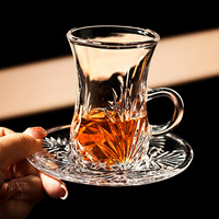 Tasse à café créative en verre de style européen, design moderne, avec soucoupe pour boissons chaudes