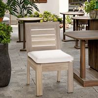 Table et chaises de salle à manger d'extérieur modernes, design sans accoudoirs, en teck massif, durables et élégantes, meubles de jardin pour restaurant