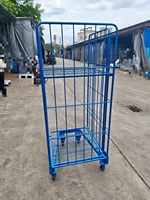 Chariot de manutention pliable robuste à 4 roues en acier pour entrepôt et logistique