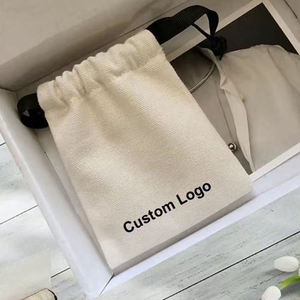 Wholesale Eco-Friendly <b>Reusable</b> Mini Size Cotton Drawstring Jewelry Gift <b>Pouch</b> Dust Bag Custom Logo Printed Customized Color - Product Image 3