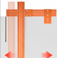 Règle de positionnement en alliage d'aluminium L-HT1293 pour machine de découpe et de finition du bois, sans marquage de ligne, pour la découpe de panneaux