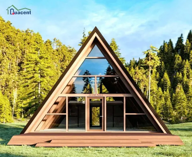 Rumah prefabrikasi segitiga kreatif bingkai, instalasi cepat, efisien, rumah baru hemat energi