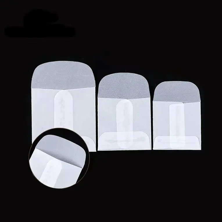 Borsa trasparente piccola borsa etichetta anello gioielli busta fotografica Mini carta traslucida pergamena sacchetto di carta per gioielli