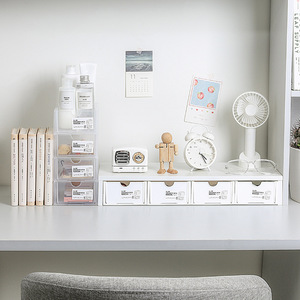 Desktop Storage Rack With Drawers Tabletop Organizer For Office Desk And Dormitory Use Rectangle Solid Color - Product Image 2