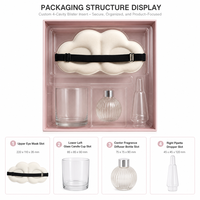 Emballage en blister en papier kraft transparent personnalisé, boîte cadeau rigide de luxe pour diffuseur de parfum, masque pour les yeux, insert moulé sur mesure, gaufrage UV