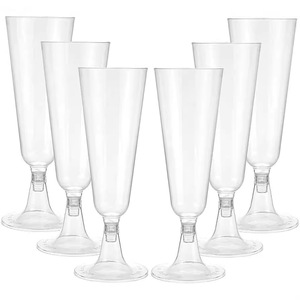 Plastique transparent incassable <span class=keywords><strong>de</strong></span> luxe pour flûtes à <span class=keywords><strong>champagne</strong></span> Base <span class=keywords><strong>de</strong></span> jante dorée Passe au lave-vaisselle Conception empilable Mariages Fêtes Événements - Product Image 6