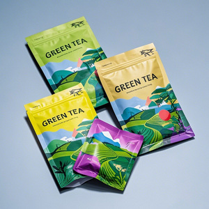 Impresión personalizada Té sellable con calor Tres sellos laterales Bolsita mate Té vacío 3-Sello lateral Bolsitas de muestra Bolsa de embalaje