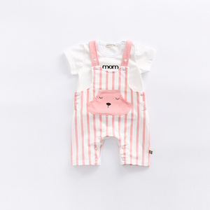 Conjunto de Ropa para Bebé con Muestra Gratis: Pantalones con Tirantes y Camisetas Lisas, Conjunto de Romper para Niña - Product Image 3
