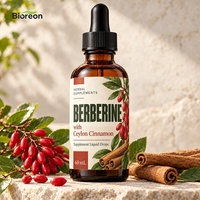 Gouttes liquides de berbérine à mélange botanique OEM avec supplément de cannelle de Ceylan sans sucre, fournisseur en gros de marque privée