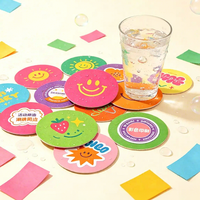 Sous-verres en papier à motifs géométriques colorés, imprimés sur mesure, modernes et absorbants, ensemble de tapis à boissons