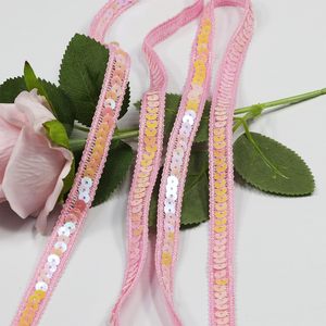 Dentelle de Bordure Multicolore en Gros de 1 cm, Broderie Ethnique à Paillettes et Sequins - Product Image 3