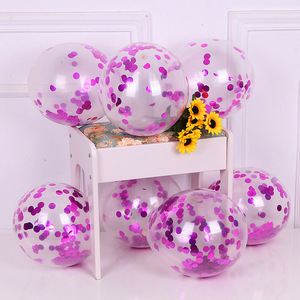 Promotion Ballons en latex transparents de 12 pouces pour anniversaire, mariage, fête, décoration, couleur or, confettis - Product Image 4