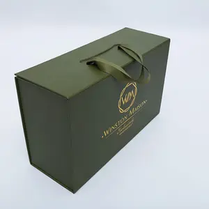 Rígida Set-Up Boxes caixa de presente dobrável com alça caixa fornecedor