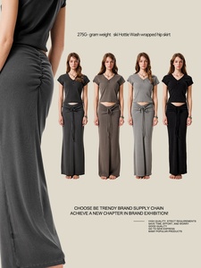 Vestido Largo Ajustado al Cuerpo Estilo Europeo y Americano, Lavado al Agua, Retro, 275G, Estilo Kardashian, para Mujer - Product Image 1