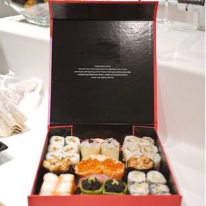 Custom Biodegradable Eco-Friendly Premium Food Packaging 2mm Rigid Embossing Magnetic Sponge Liner Sushi <b>Box</b> Cookie Meats - Product Image 3