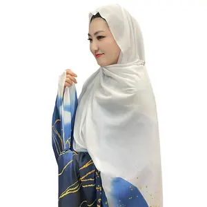 wholesale chiffon abaya turkey for sudanese women muslim toub dress digital printed voile japan polyester greige fabric arab