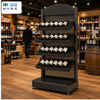Étagère de présentation de bouteilles de vin en métal sur mesure pour les magasins de spiritueux, les commerces de détail, les fabricants OEM ODM