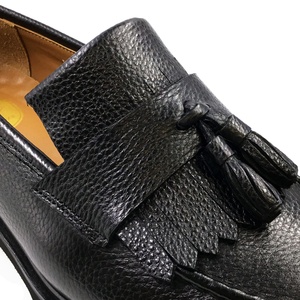 Chaussures de ville originales en cuir véritable noir avec pompons, design mode hiver, logo personnalisé, mocassins sans lacets pour hommes - Product Image 6