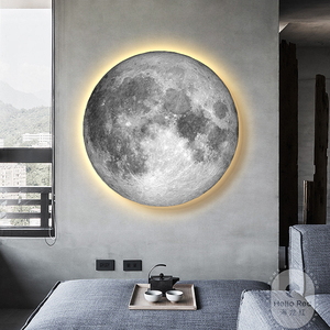 Lampada da Parete Moderna con Dipinti di Pietra Arenaria Lunare, Luce LED, Arte Minimalista da Parete, Decorazione Nordica per Casa, <span class=keywords><strong>Poster</strong></span> per Soggiorno e <span class=keywords><strong>Camera</strong></span> da <span class=keywords><strong>Letto</strong></span> - Product Image 2