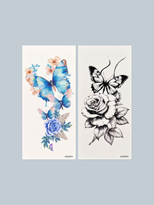 <span class=keywords><strong>Tatuajes</strong></span> Temporales de Mariposas y Rosas al por Mayor, Adhesivos Impermeables para Fiestas, Arte Corporal, Pintura para Brazos y Piernas, Adhesivos Florales para Mujeres y Niñas - Product Image 4