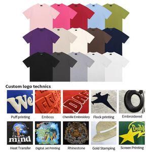 Camisetas de Entrenamiento de Alta Calidad, Teñidas, 275 g/m², 100 % Algodón, 3 Piezas, Cuello Redondo Básico Personalizado, Transpirables, de Secado Rápido - Product Image 3