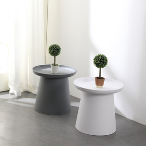 Mesa de centro redonda moderna de plástico para sala de estar, apartamento pequeño, mesa redonda pequeña, sofá sencillo, mesa auxiliar, red para balcón - Product Image 4