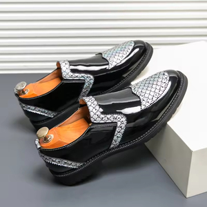 S0068X New Men's Leather Cowhide Gentleman Formal Slip-On Pearl Fashion Oxford Light Autumn Groom <b>Shoes</b> - Product Image 6