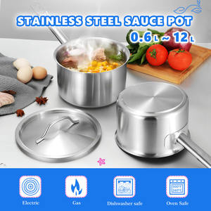 Ensemble de casseroles en acier inoxydable tri-couches avec couvercle, intérieur antiadhésif, compatible avec les plaques à induction, petite casserole pour la cuisine - Product Image 3