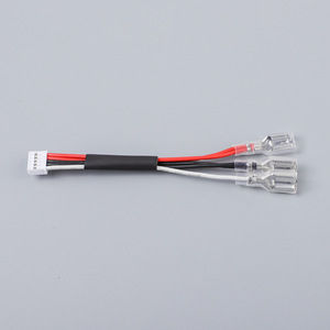 Faisceau de câbles personnalisé rouge, noir et blanc avec connecteur en plastique blanc et bornes de déconnexion rapide transparentes pour carte de commande - Product Image 2