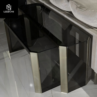 Personnalisé Luxe Contemporain Hall Chambre Cuisine Entrée Table Console Verre Acier Inoxydable