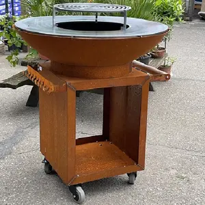 Fabriek Zwart Staal Roker Trolley Houtskool Bbq Grill Oven Barbecue Machine Voor Thuis