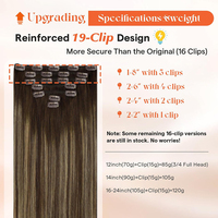Extensions de cheveux humains à clipser, 100% Remy, lisses, invisibles, sans couture, pour femmes