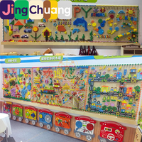Jouet mural polyvalent à emboîter, version simple, pour l'éducation précoce STEM en maternelle, pour murs perforés (corridores, zones de construction)