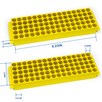 Support de tube à essai en plastique coloré de haute qualité 80 puits pour tube à centrifuger 1.5/2ml