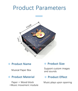Caja de Música Personalizada con Papel Musical, Caja de Música con Tapa Abatible, Caja Navideña para Celebraciones, Promociones y Regalos Festivos - Product Image 3